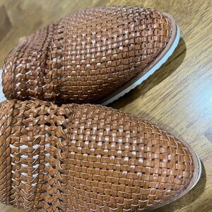 Adrienne Vittadini Brown Woven Slip-On Loafers